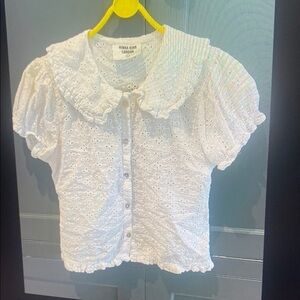 White Eyelet Kids Shirt by